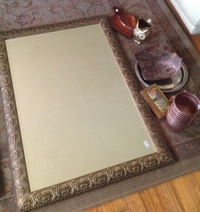 metallic elements, copper, brown, and gold tones work very nicely together. This story board became the inspiration for my bedroom. (that mirror was $15 from a yard sale!)