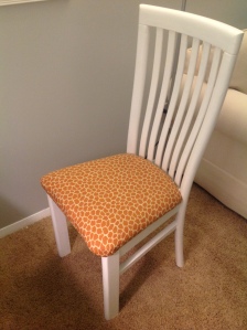 $5 from a yard sale. Originally a black chair with an awful white cushion
