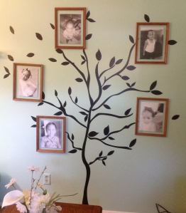 The family tree. I did this for my mom in her mom cave.